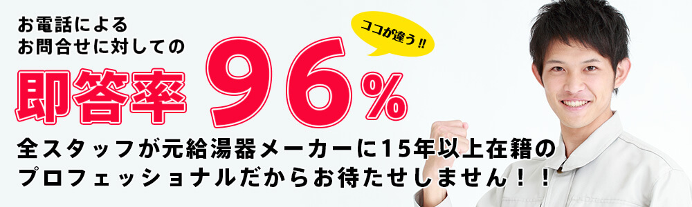 お電話でのお問い合わせ即答率96％